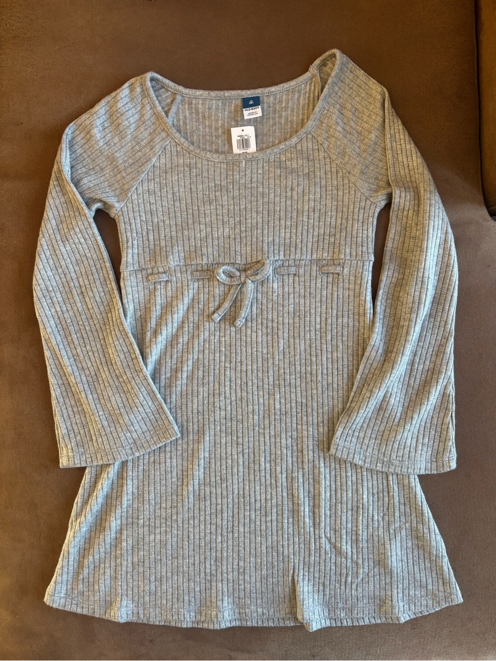 Girls Old Navy Silver Sparkly Ribbed Knit Waist-Tie Tunic/Dress-NWT, holiday